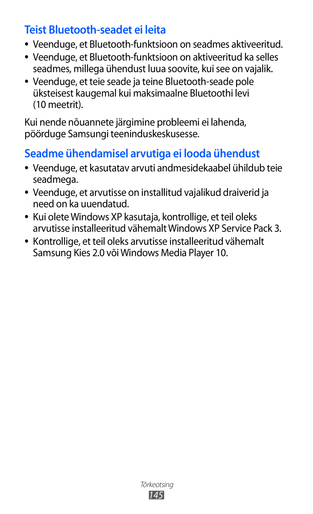 Samsung GT-I9103MAASEB manual Teist Bluetooth-seadet ei leita 