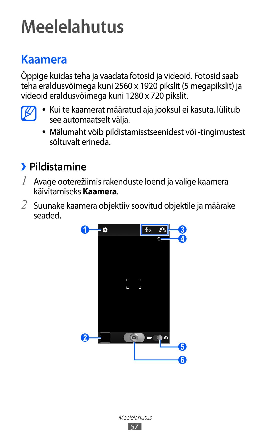 Samsung GT-I9103MAASEB manual Meelelahutus, Kaamera, ››Pildistamine 