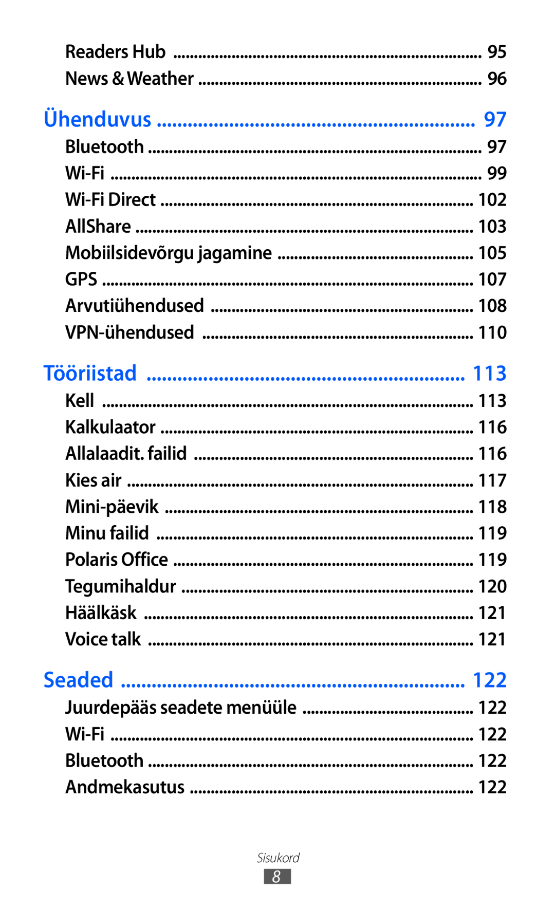 Samsung GT-I9103MAASEB manual 102, 105, 107, 108, 110, 113, 116, 117, 118, 119, 120, 121, 122 