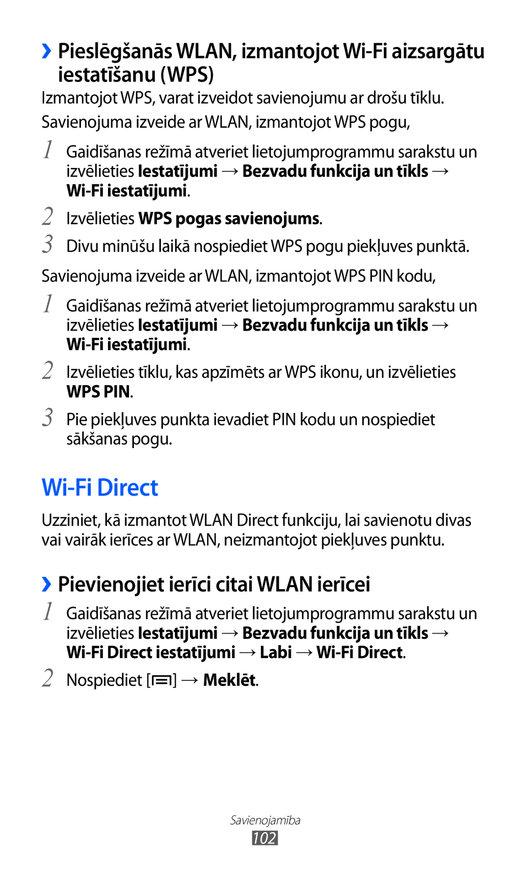 Samsung GT-I9103MAASEB manual Wi-Fi Direct, ››Pievienojiet ierīci citai Wlan ierīcei 