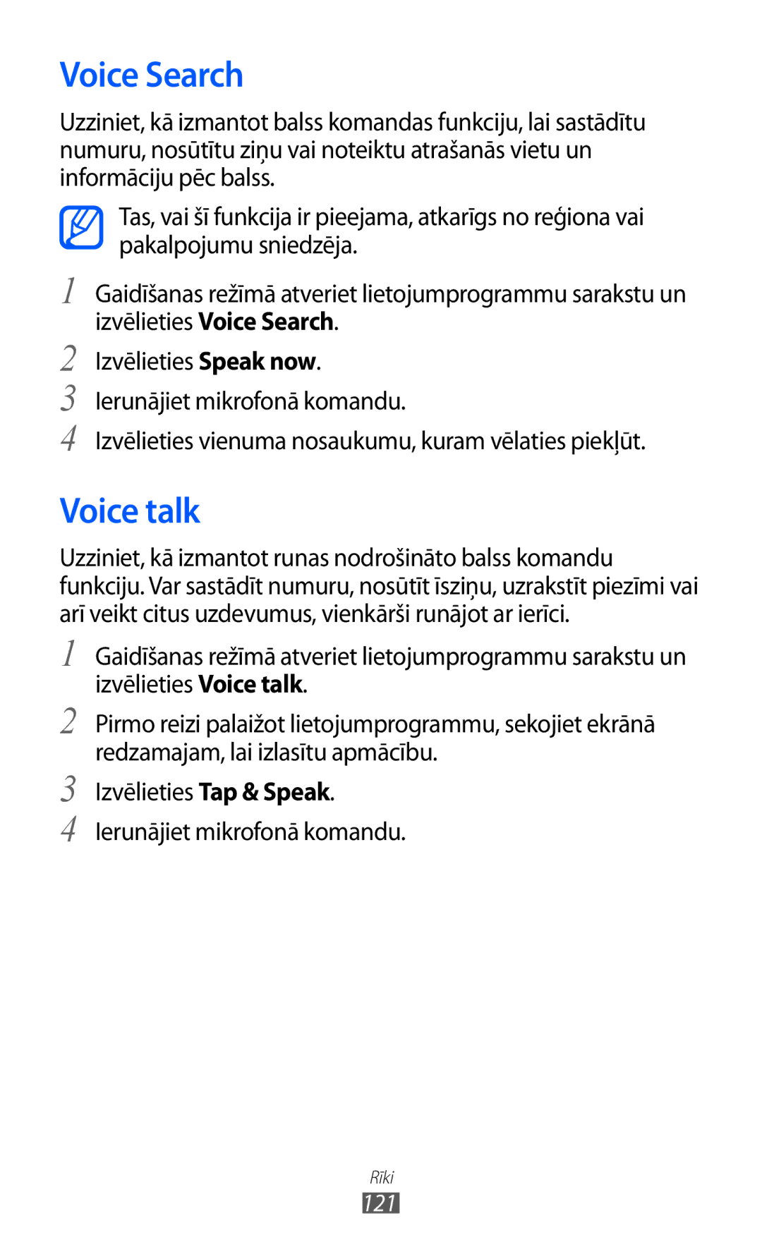 Samsung GT-I9103MAASEB manual Voice Search, Voice talk 