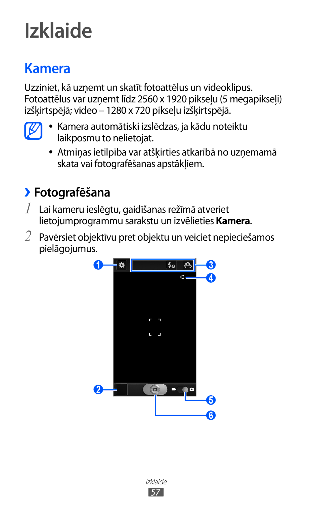 Samsung GT-I9103MAASEB manual Izklaide, Kamera, ››Fotografēšana 