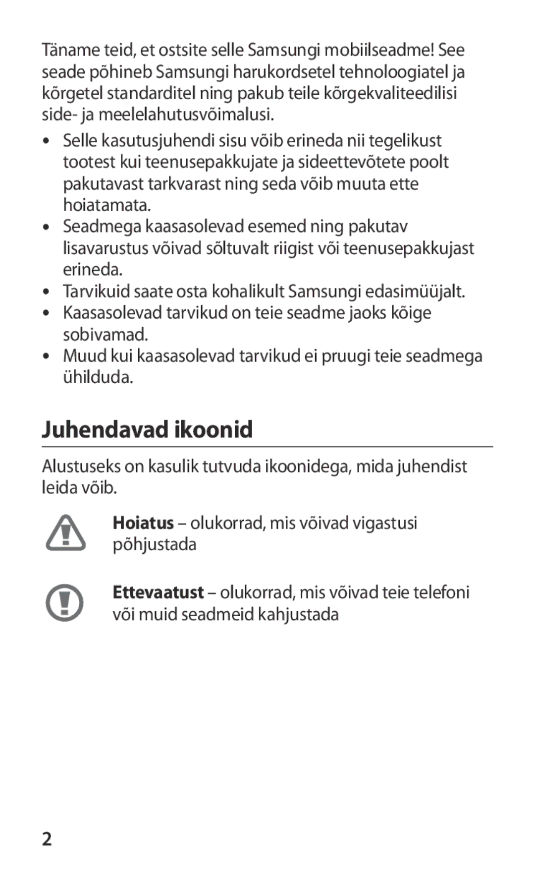 Samsung GT-I9103MAASEB manual Juhendavad ikoonid 