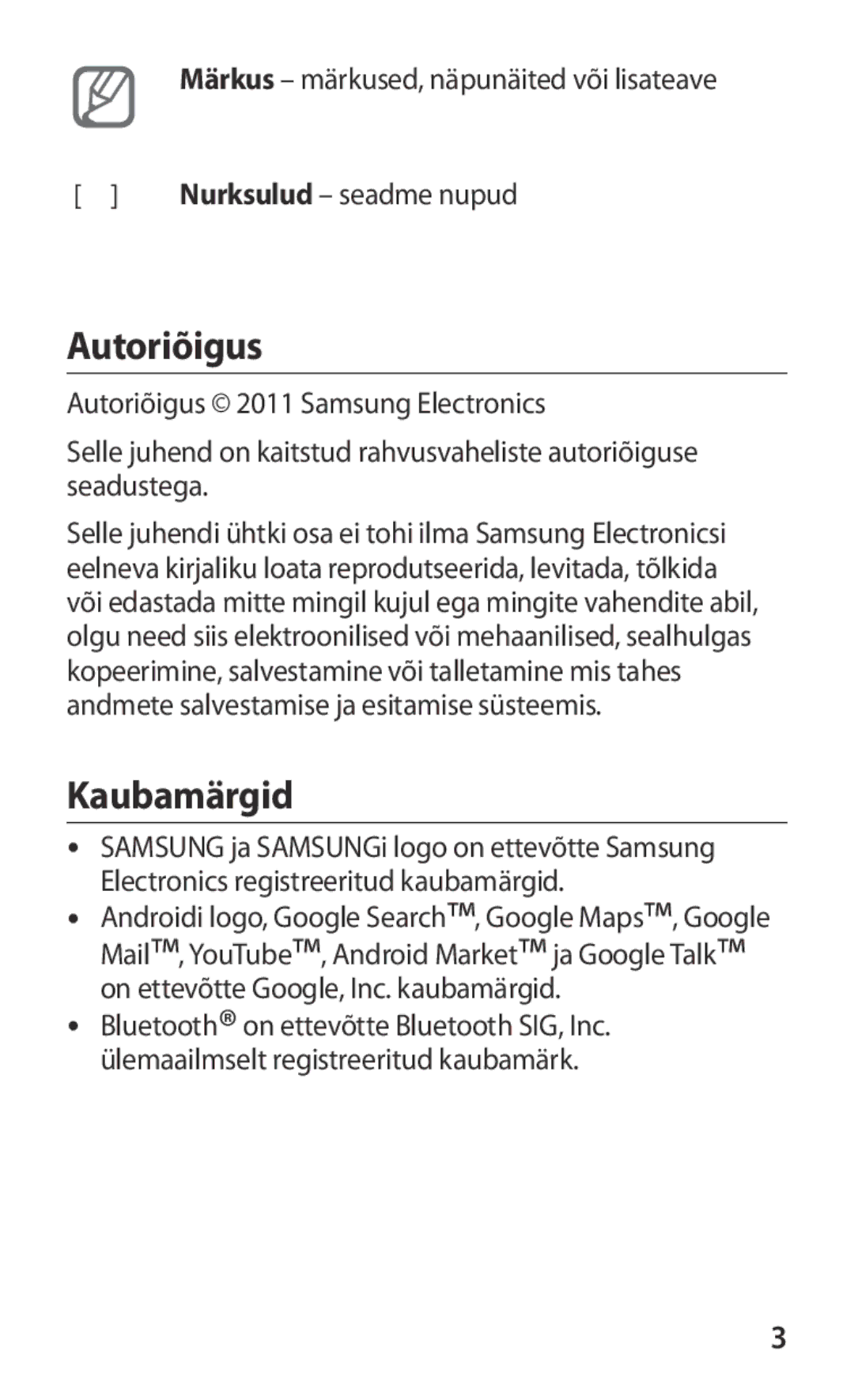 Samsung GT-I9103MAASEB manual Autoriõigus, Kaubamärgid 