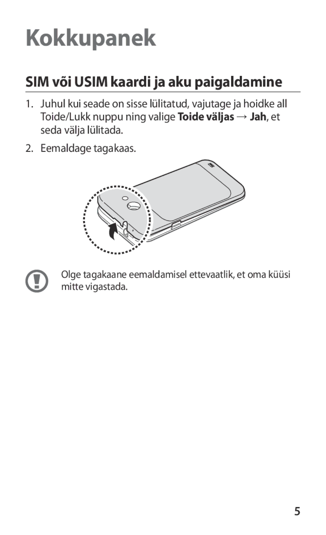 Samsung GT-I9103MAASEB manual Kokkupanek, SIM või Usim kaardi ja aku paigaldamine 