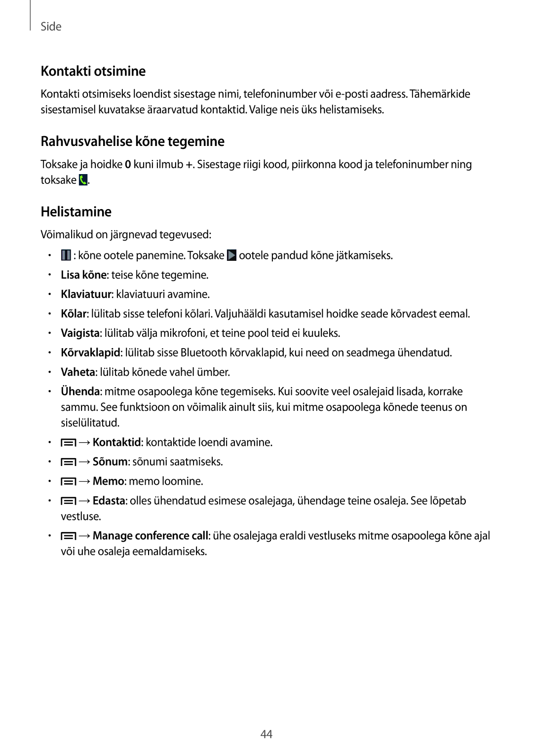 Samsung GT-I9105CWNSEB, GT-I9105UANSEB manual Kontakti otsimine, Rahvusvahelise kõne tegemine 