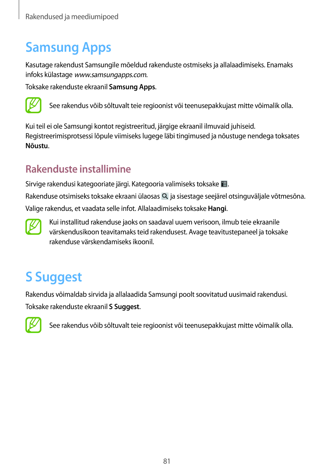 Samsung GT-I9105UANSEB, GT-I9105CWNSEB manual Samsung Apps, Suggest 