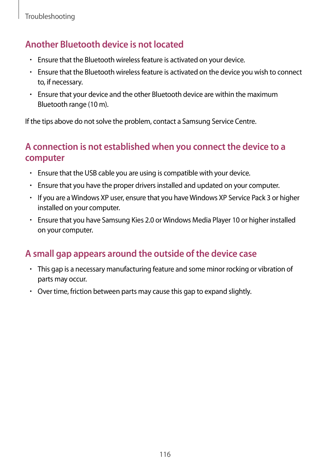 Samsung GT-I9105UADSER, GT-I9105CWDSER manual Another Bluetooth device is not located 