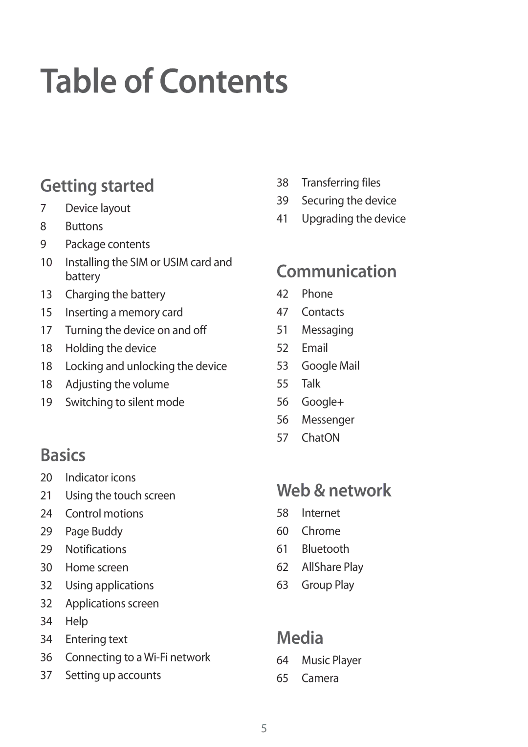 Samsung GT-I9105CWDSER, GT-I9105UADSER manual Table of Contents 