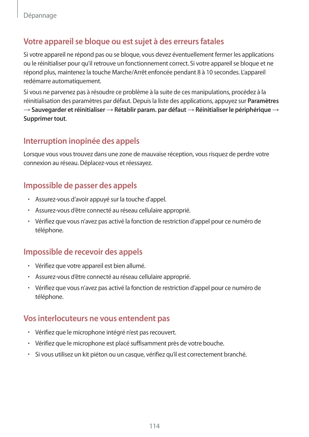 Samsung GT-I9105CWNVVT, GT-I9105UANCOA, GT-I9105CWNBGL manual Votre appareil se bloque ou est sujet à des erreurs fatales 