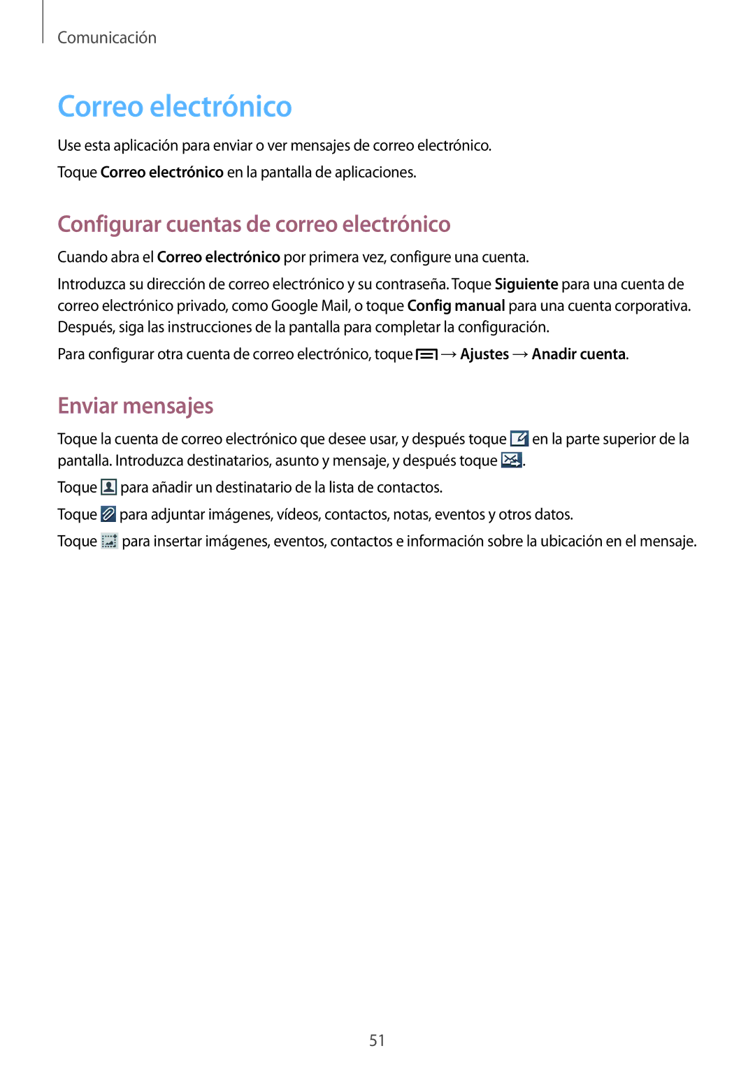 Samsung GT-I9105UANDBT, GT-I9105UANTPH, GT-I9105CWNDBT manual Correo electrónico, Configurar cuentas de correo electrónico 