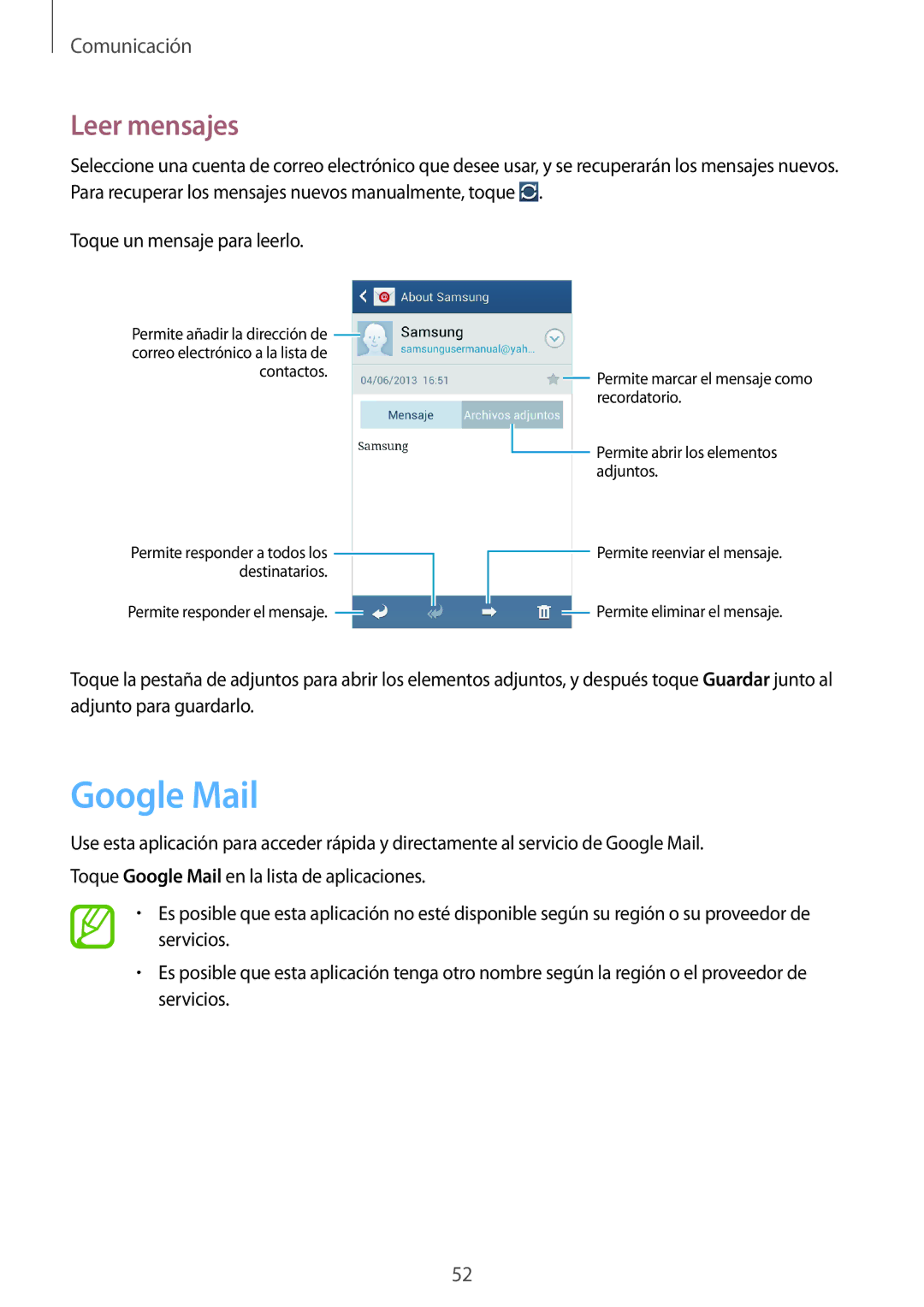 Samsung GT-I9105CWNDBT, GT-I9105UANTPH, GT-I9105UANDBT, GT-I9105CWNITV, GT-I9105UANXEO manual Google Mail, Leer mensajes 