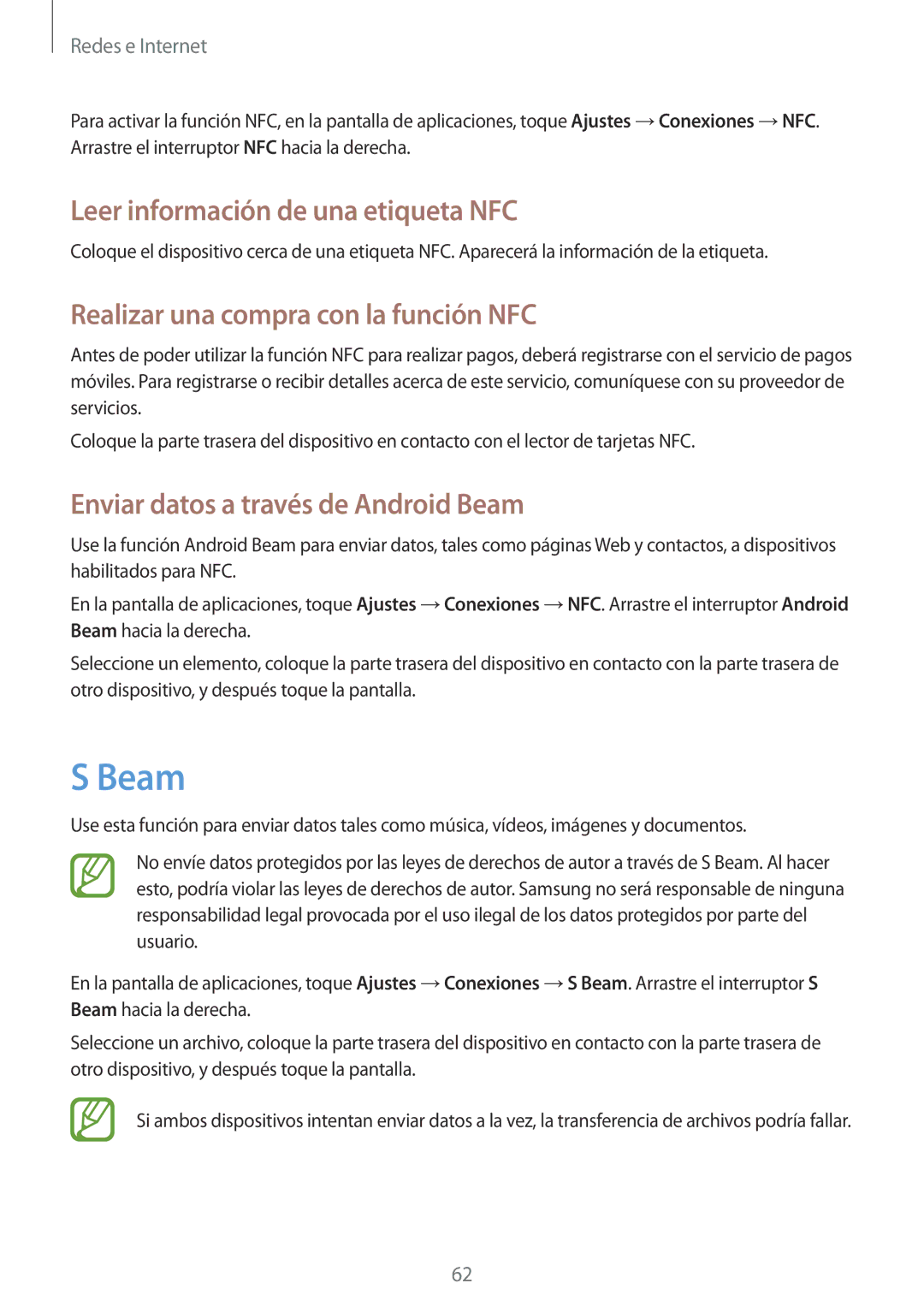 Samsung GT-I9105CWNDBT, GT-I9105UANTPH Beam, Leer información de una etiqueta NFC, Realizar una compra con la función NFC 