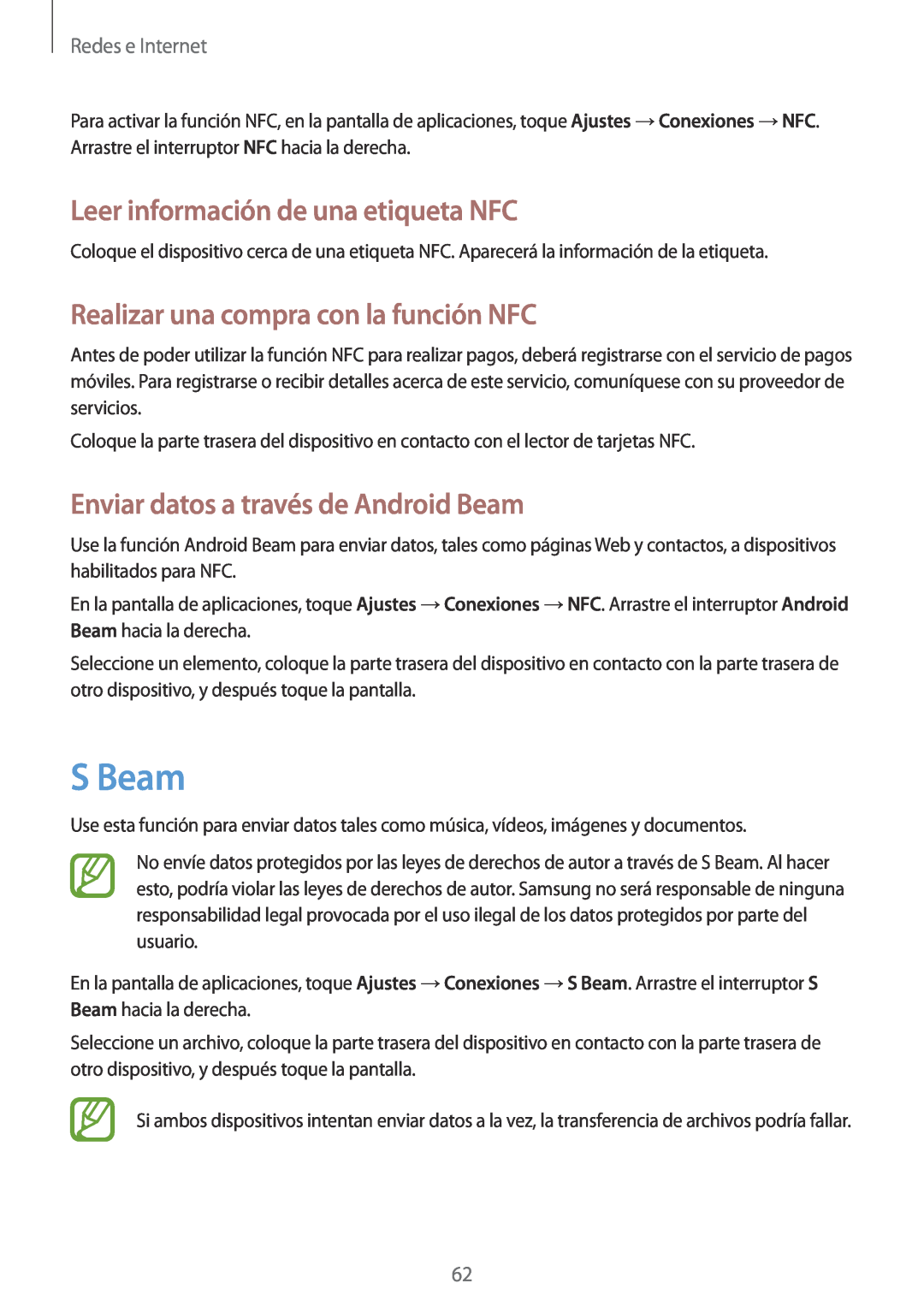 Samsung GT-I9105CWNDBT manual S Beam, Leer información de una etiqueta NFC, Realizar una compra con la función NFC 