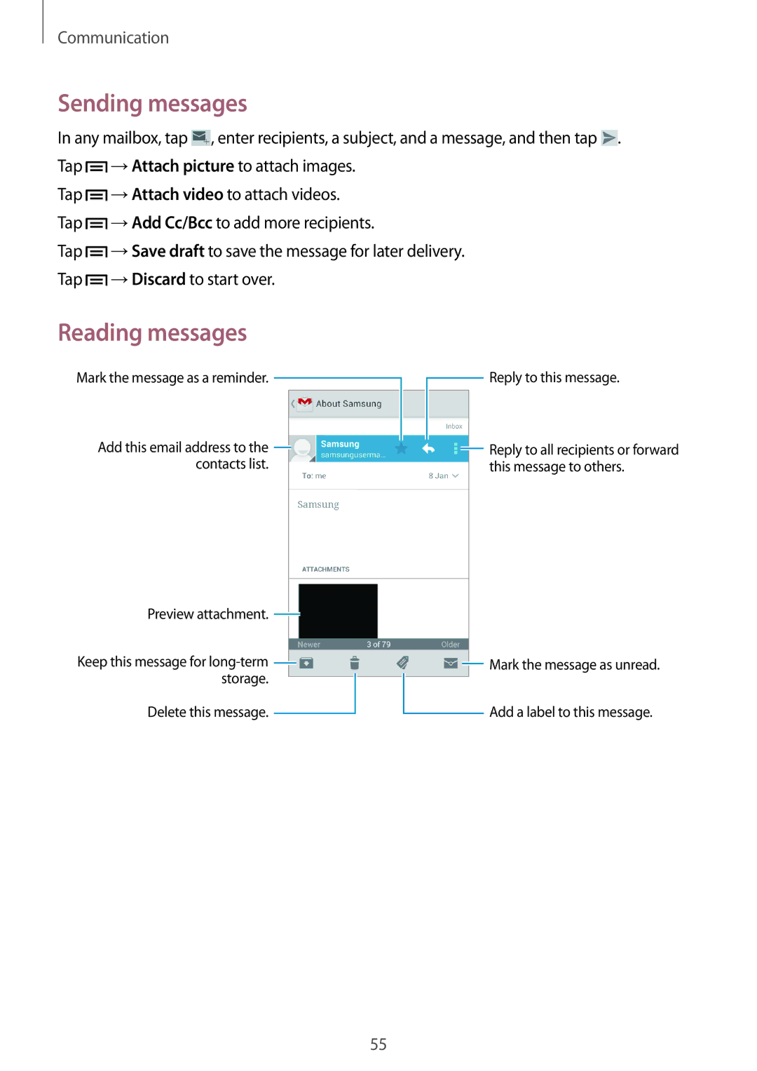 Samsung GT-I9105UADAUT, GT-I9105UANTPH, GT-I9105UANDBT manual Contacts list This message to others Preview attachment 