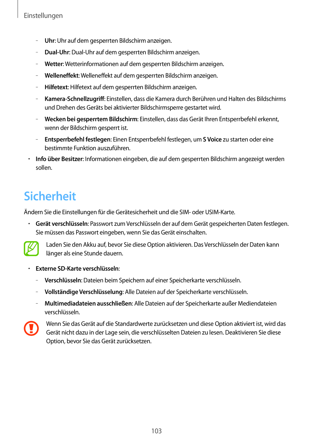 Samsung GT-I9105UANDBT, GT-I9105UANTPH, GT-I9105CWNDBT, GT-I9105UANVIA manual Sicherheit, Externe SD-Karte verschlüsseln 