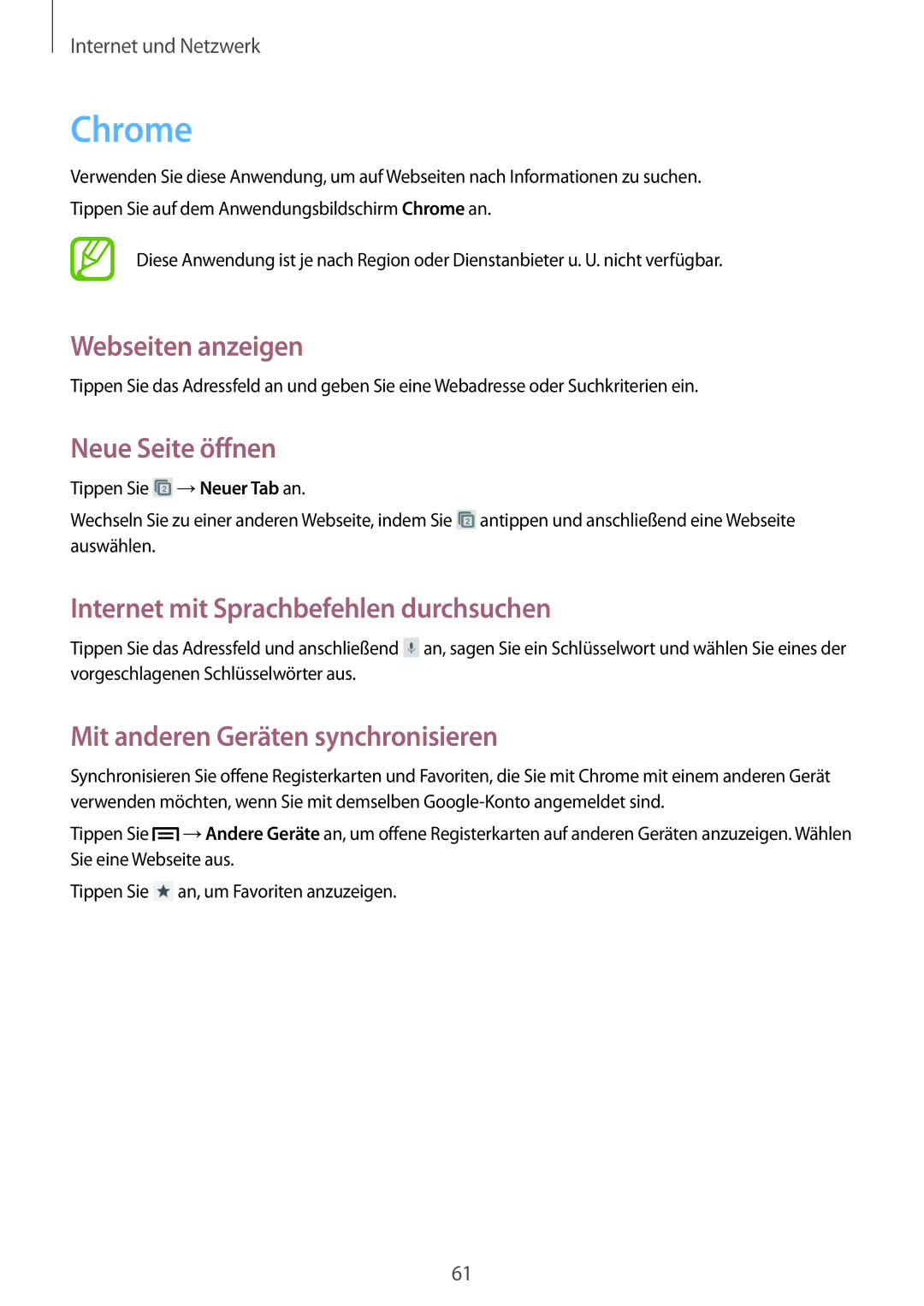 Samsung GT-I9105CWNSEB, GT-I9105UANTPH, GT-I9105UANDBT, GT-I9105CWNDBT manual Chrome, Mit anderen Geräten synchronisieren 