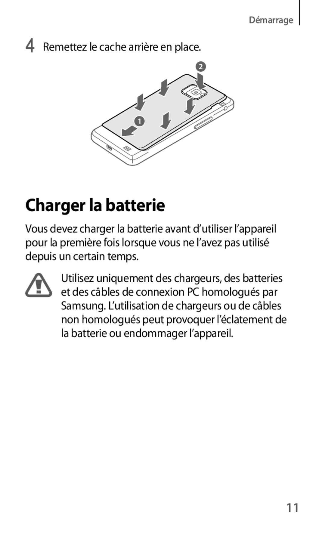 Samsung GT-I9105CWNXEF, GT-I9105UANXEF manual Charger la batterie 