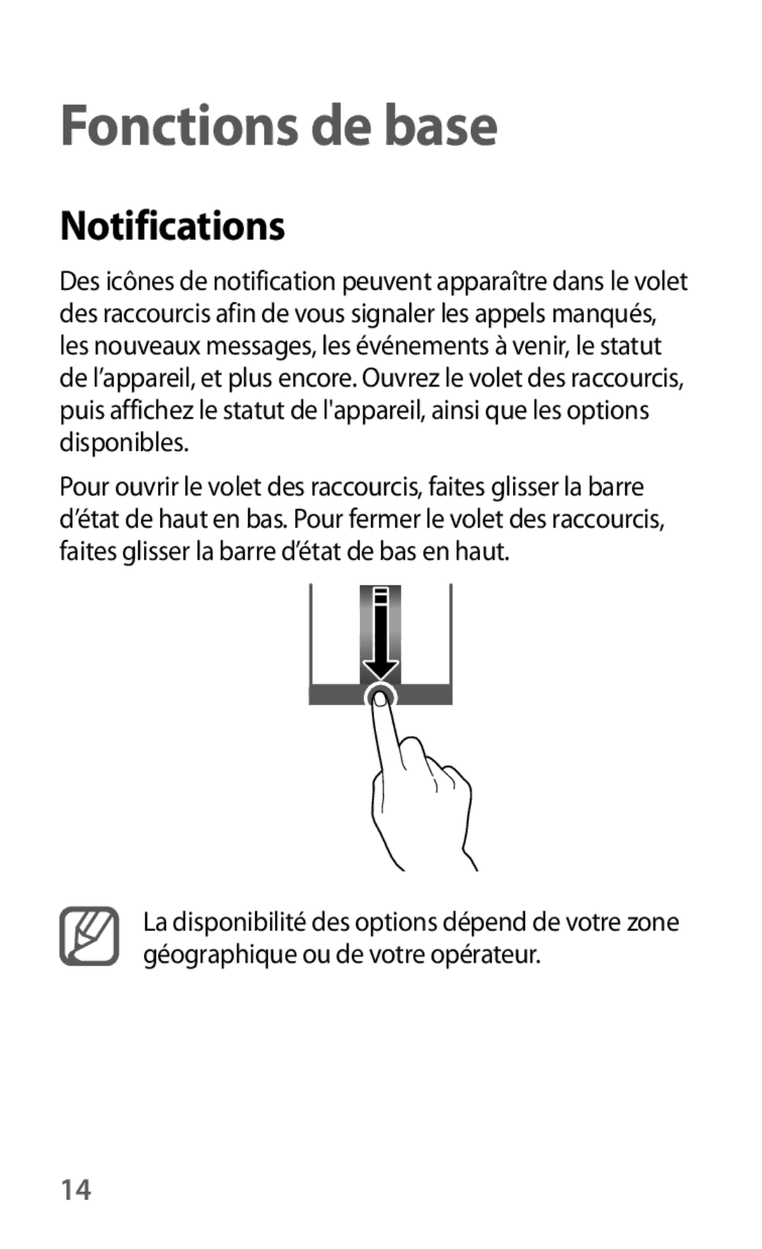 Samsung GT-I9105UANXEF, GT-I9105CWNXEF manual Fonctions de base, Notifications 