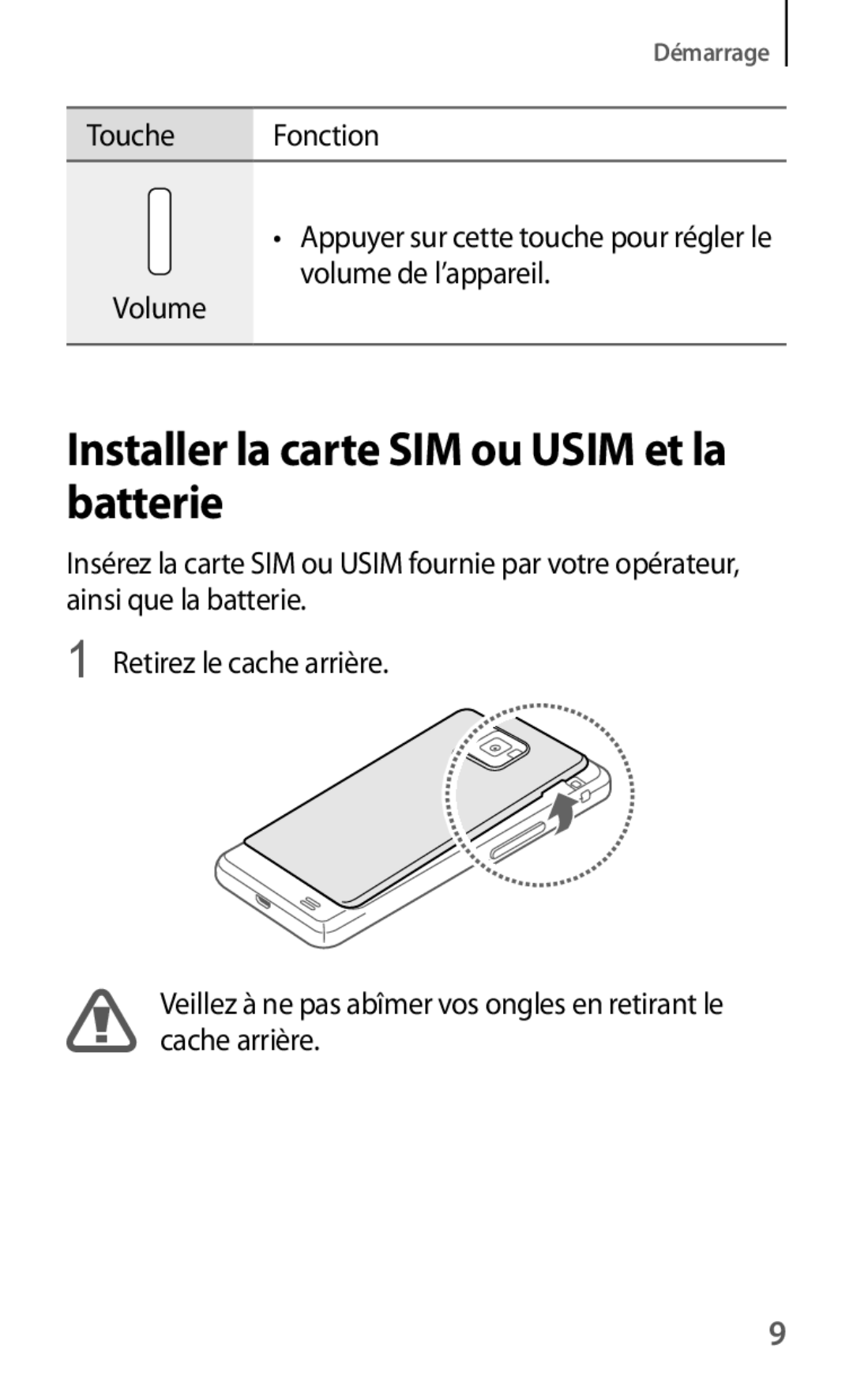 Samsung GT-I9105CWNXEF, GT-I9105UANXEF manual Installer la carte SIM ou Usim et la batterie 