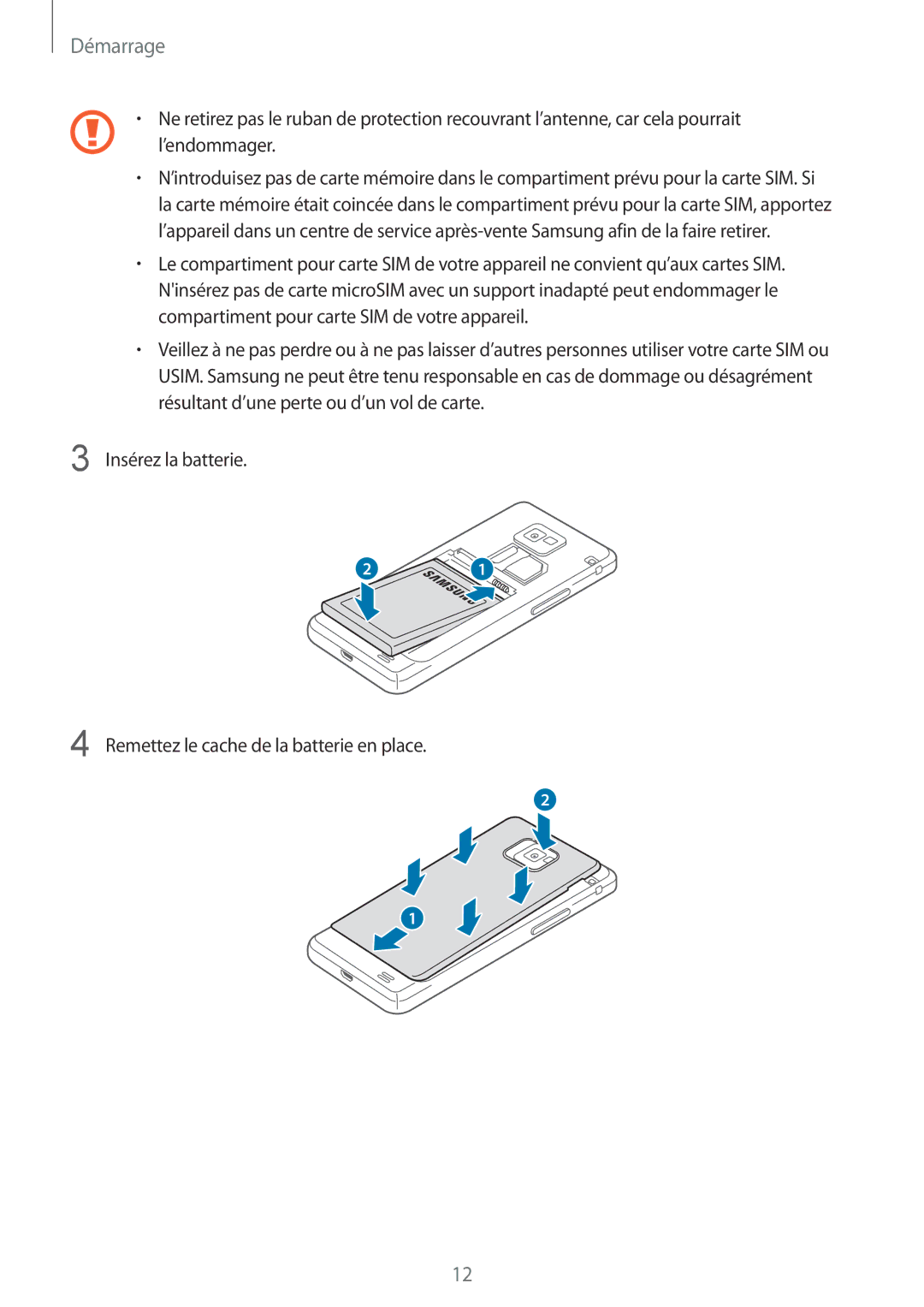 Samsung GT-I9105UANXEF, GT-I9105CWNXEF manual Démarrage 