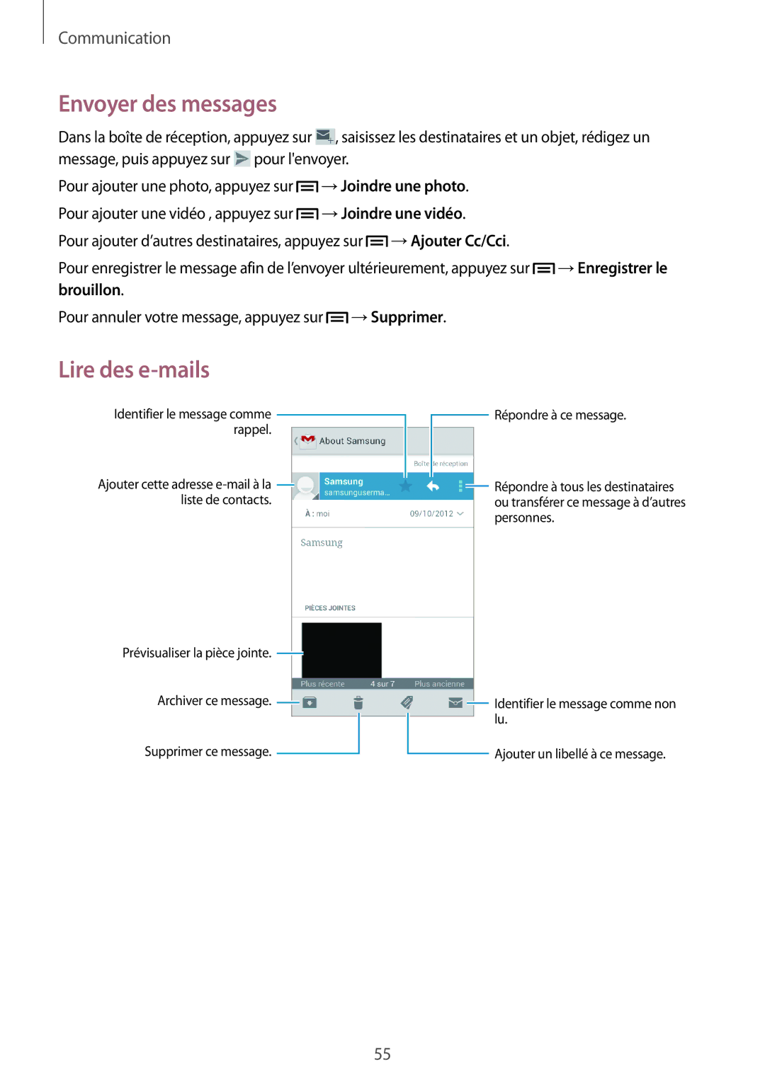 Samsung GT-I9105CWNXEF, GT-I9105UANXEF manual Envoyer des messages 