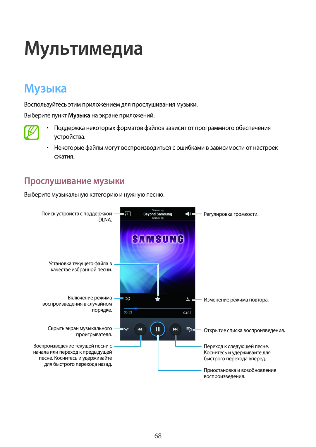 Samsung GT-I9152ZWASER, GT-I9152ZKASER manual Музыка, Прослушивание музыки, Выберите музыкальную категорию и нужную песню 