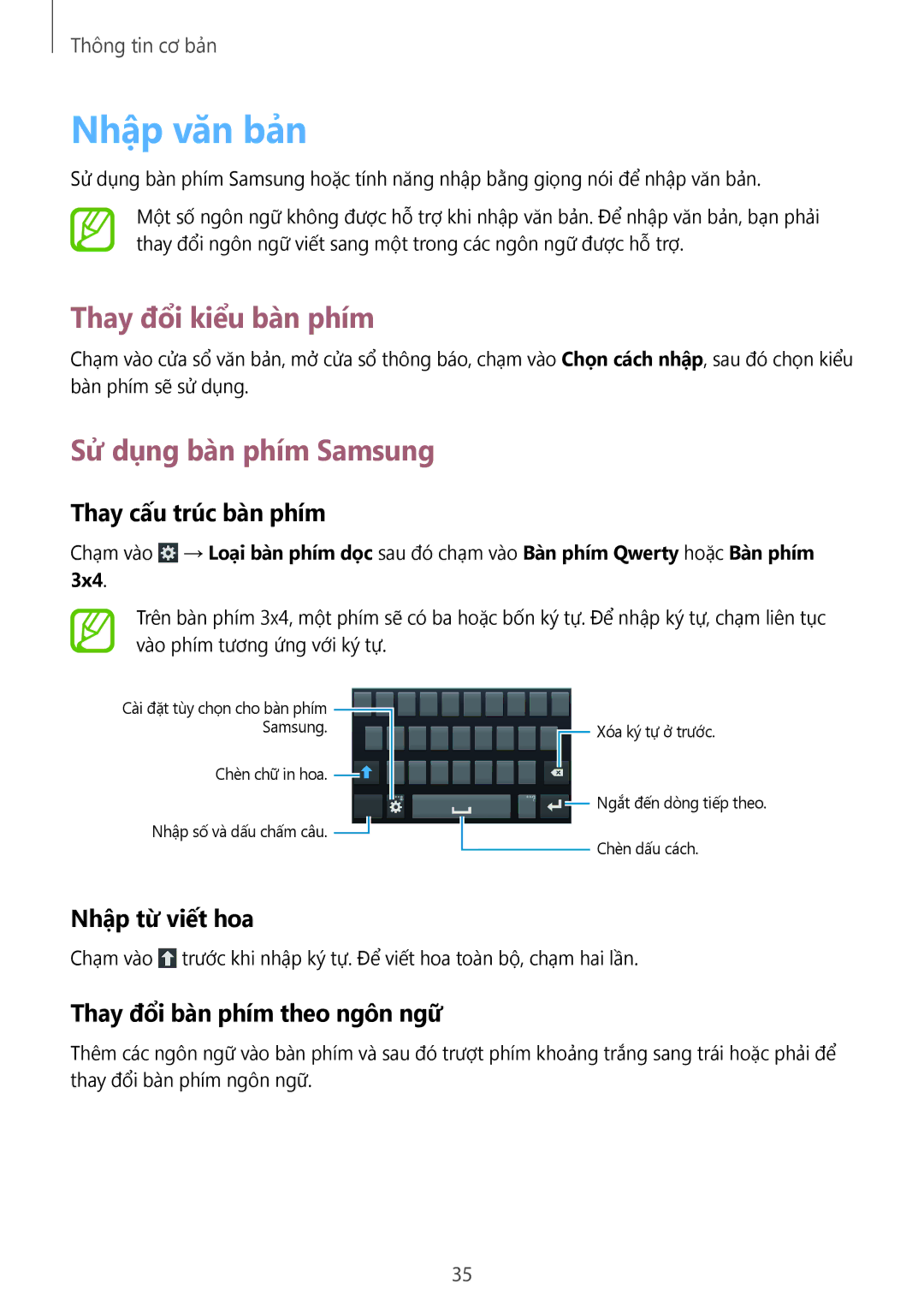 Samsung GT-I9190ZWAXXV, GT-I9190ZKAXXV manual Nhập văn bản, Thay đổi kiểu bàn phím, Sử dụng bàn phím Samsung 