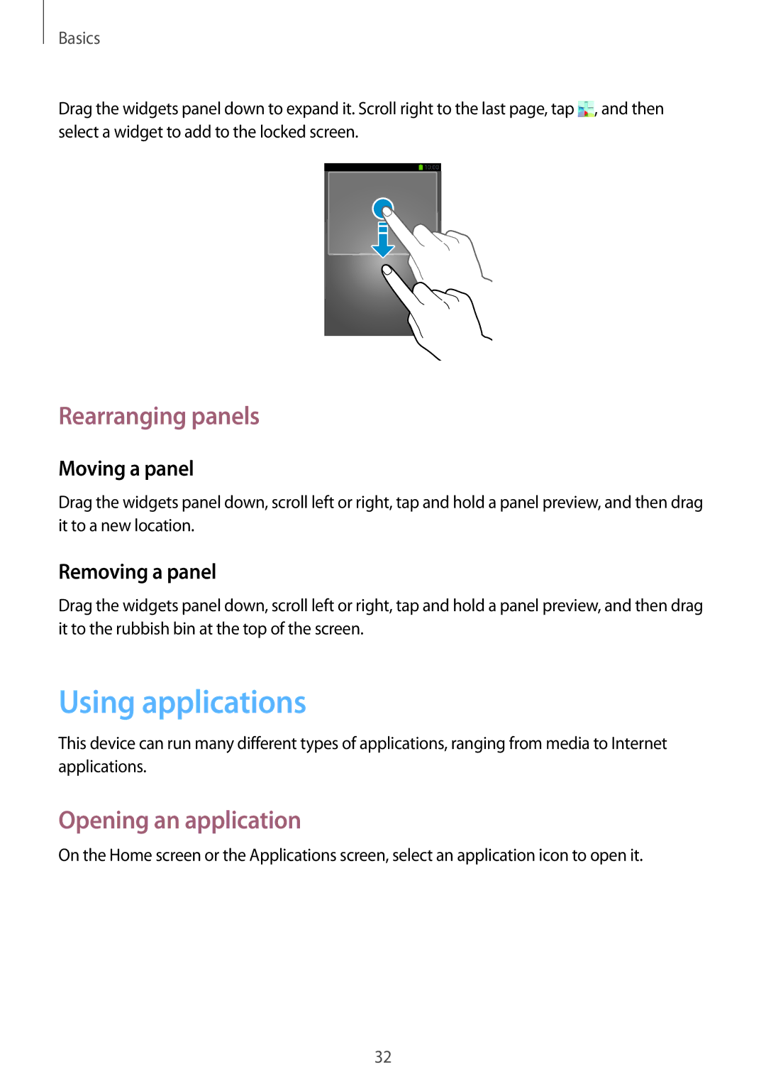 Samsung GT-I9192ZPATHR, GT-I9192DKYTUN, GT-I9192ZPAMRT, GT-I9192ZNAAFR manual Using applications, Opening an application 