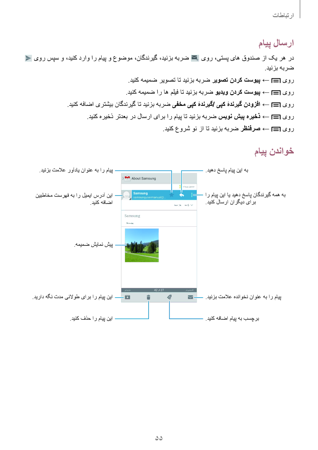 Samsung GT-I9192ZWABTC, GT-I9192DKYTUN, GT-I9192ZPAMRT, GT-I9192ZNAAFR, GT-I9192ZOAAFR, GT-I9192ZRZTHR manual مایپ لاسرا 