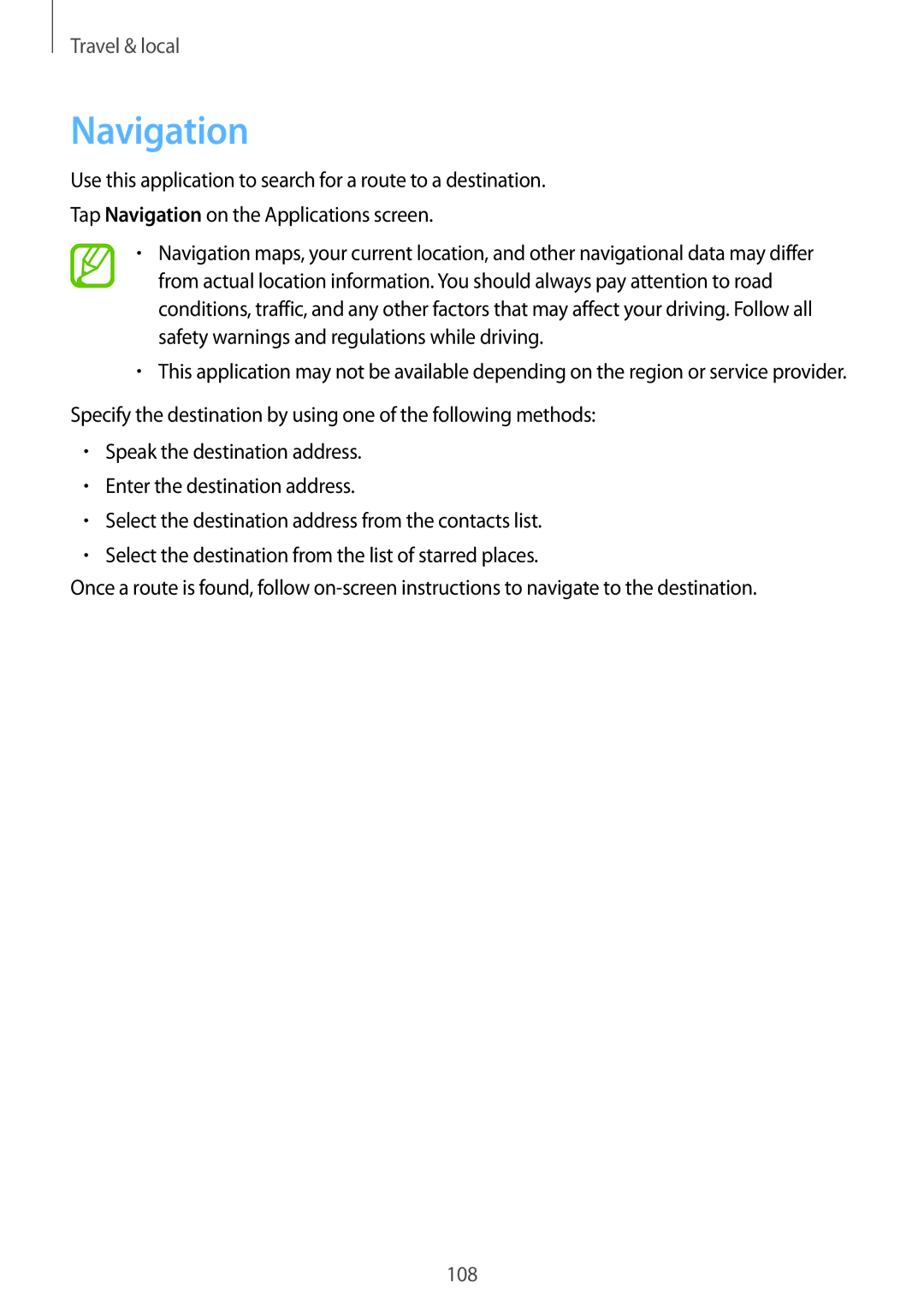 Samsung GT-I9195 user manual Navigation 