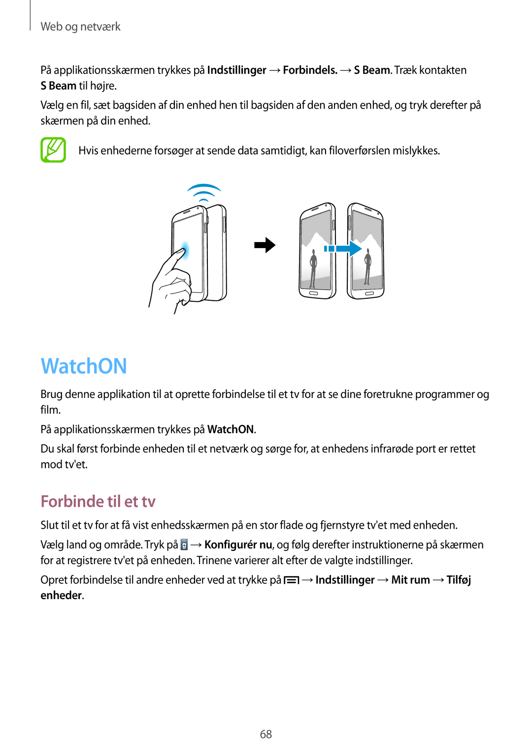 Samsung GT-I9195ZBANEE, GT-I9195DKINEE, GT-I9195DKYNEE, GT-I9195ZKANEE, GT-I9195ZPANEE WatchON, Forbinde til et tv, Enheder 