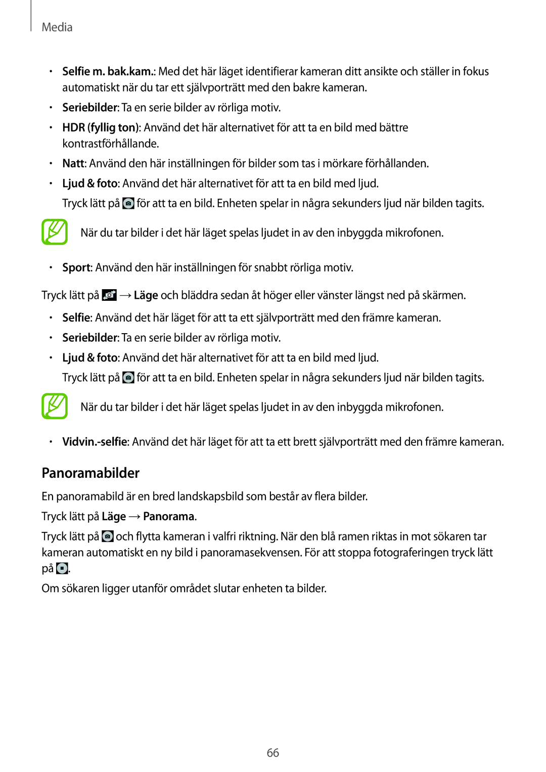 Samsung GT-I9195DKINEE, GT-I9195ZWINEE, GT-I9195ZKINEE manual Panoramabilder 