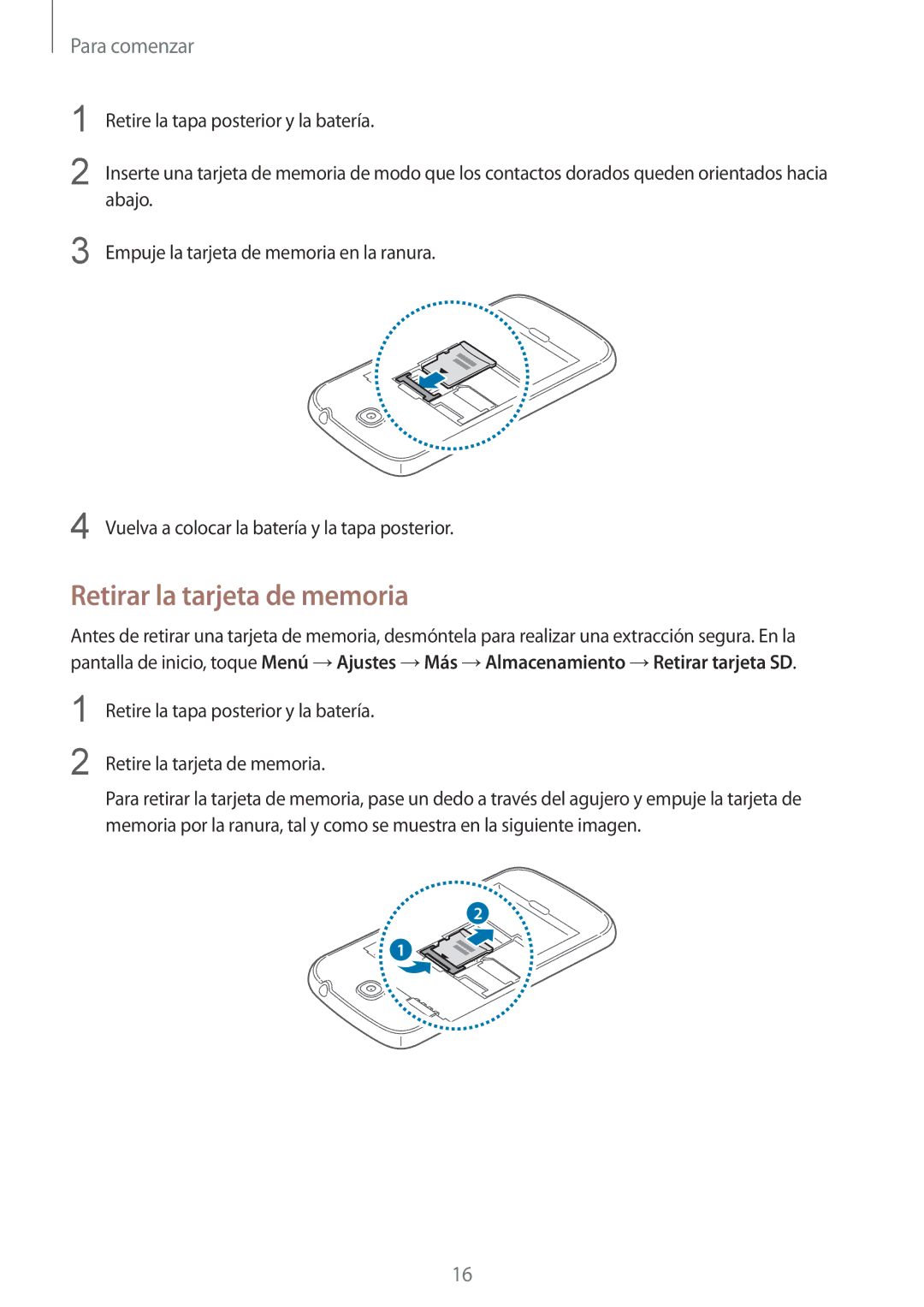 Samsung GT-I9195ZKAXEF, GT-I9195ZKADBT, GT-I9195ZKAMEO, GT-I9195ZKAATO, GT-I9195ZWAXEO manual Retirar la tarjeta de memoria 