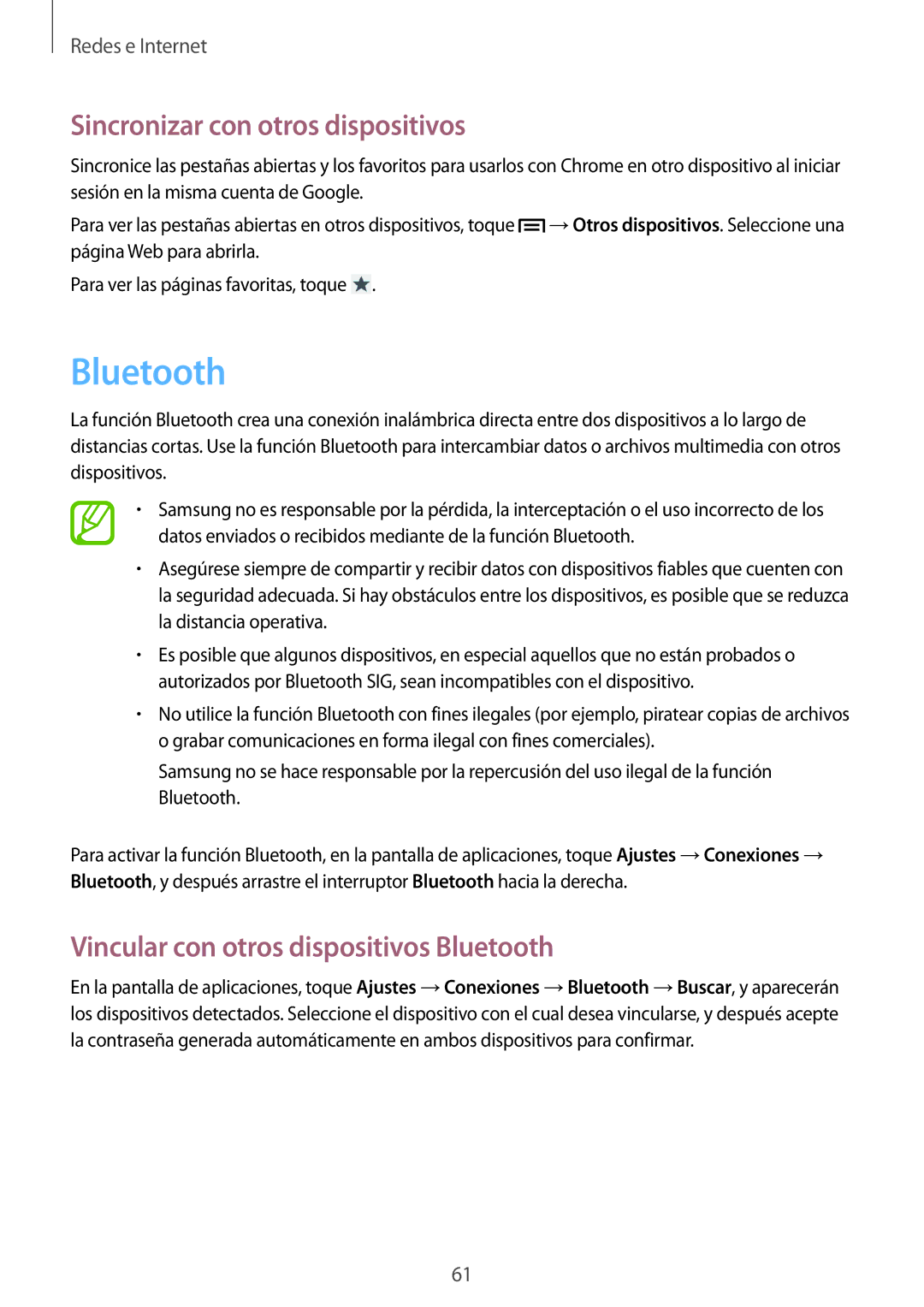 Samsung GT-I9195ZWAXEF, GT-I9195ZKADBT Sincronizar con otros dispositivos, Vincular con otros dispositivos Bluetooth 