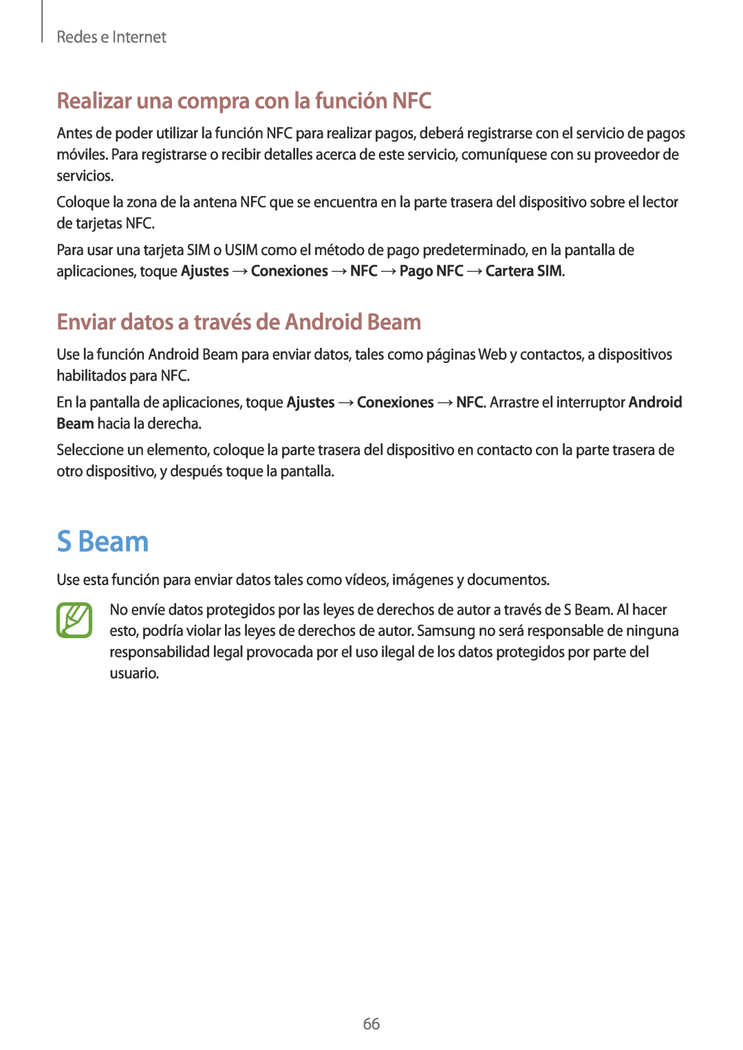 Samsung GT-I9195ZIAPHE manual S Beam, Realizar una compra con la función NFC, Enviar datos a través de Android Beam 