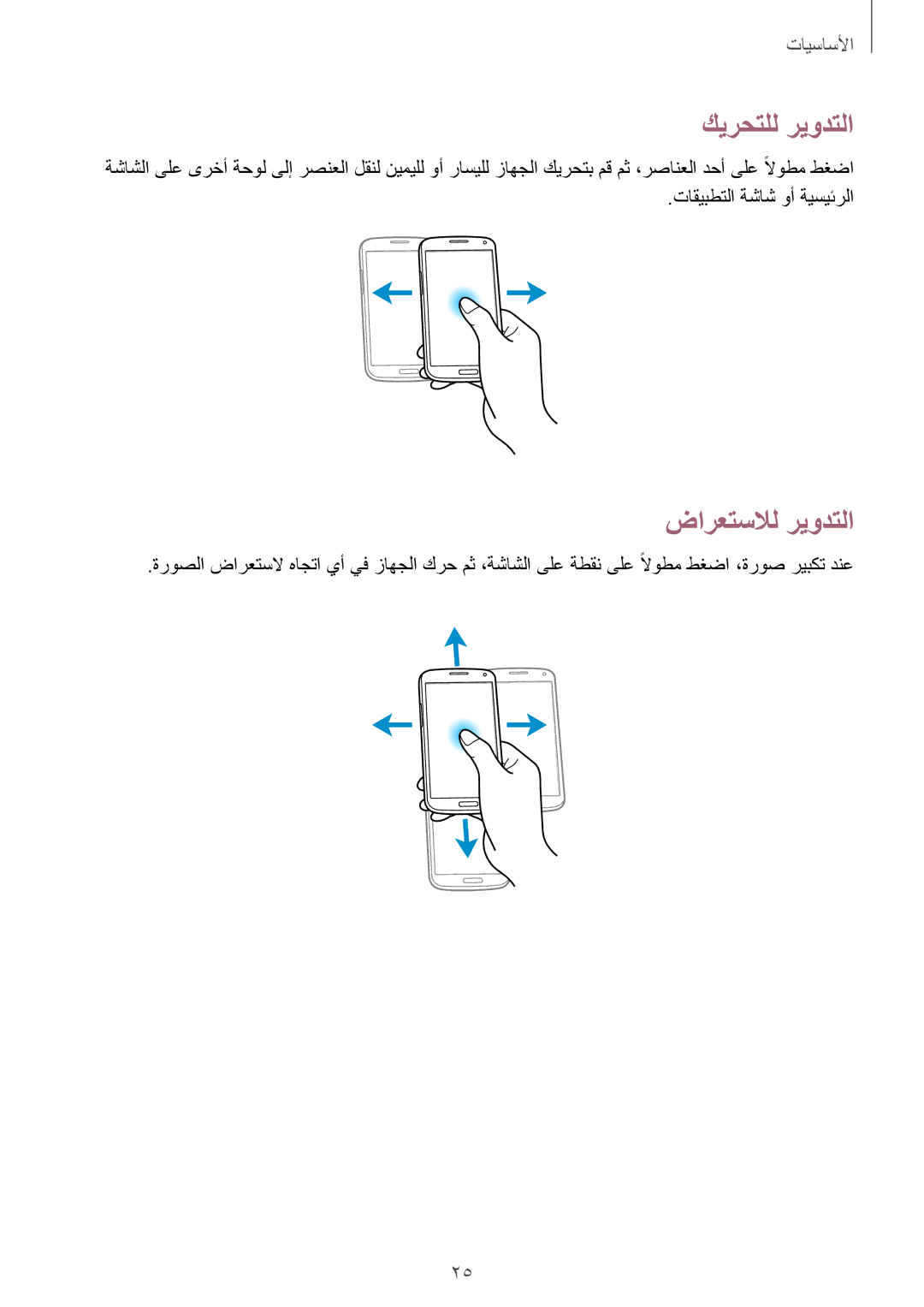 Samsung GT-I9195ZWAKSA, GT-I9195ZKAKSA manual كيرحتلل ريودتلا, ضارعتسلال ريودتلا 