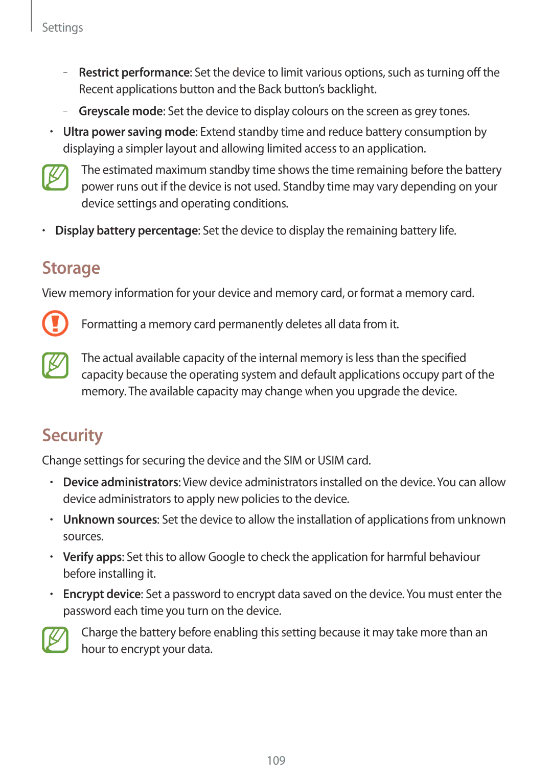 Samsung GT-I9195DKITCL, GT-I9195ZKIATO, GT-I9195DKIDBT, GT-I9195ZWIDBT, GT-I9195ZWIVGR, GT-I9195ZKIDBT manual Storage, Security 