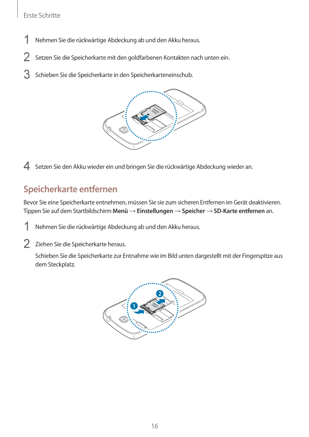 Samsung GT-I9195ZKIATO, GT-I9195DKIDBT, GT-I9195ZWIDBT, GT-I9195ZWIVGR, GT-I9195ZKIDBT, GT-I9195DKITCL Speicherkarte entfernen 