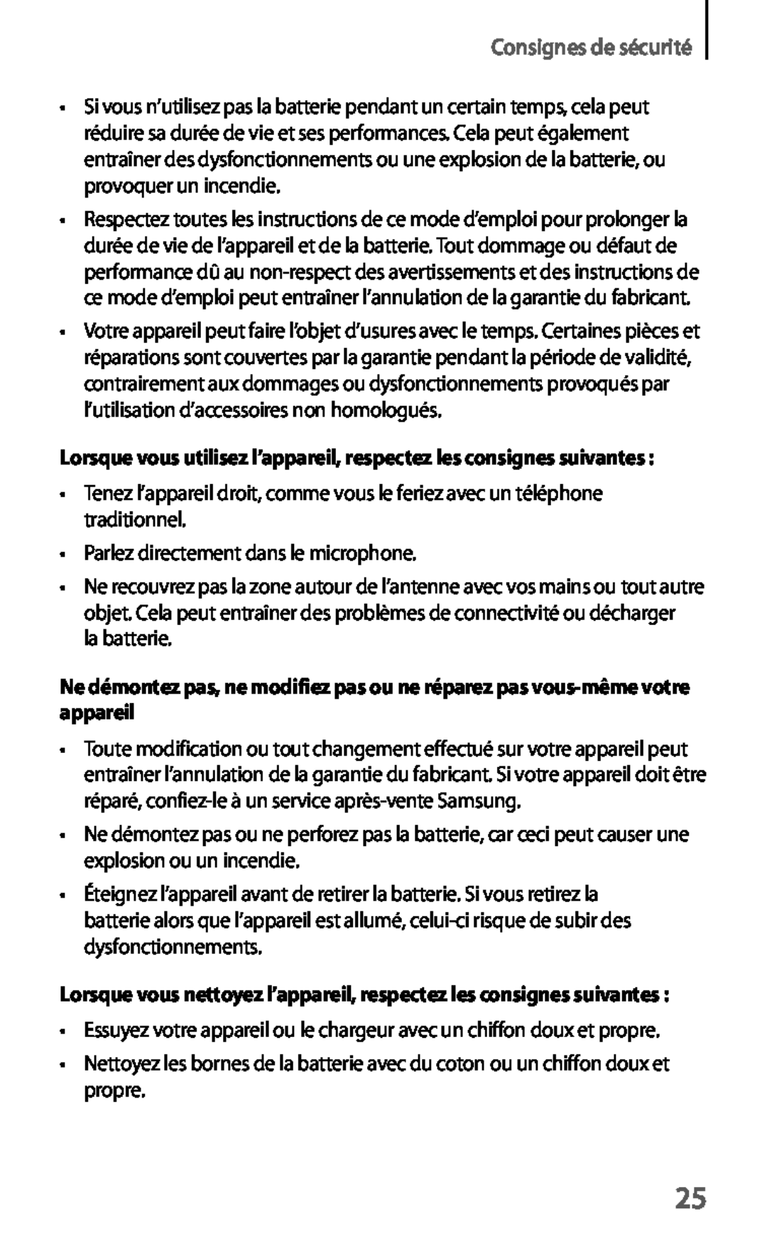 Samsung GT-I9195ZKAXEF, GT-I9195ZRZXEF, GT-I9195ZKASFR manual Consignes de sécurité, Parlez directement dans le microphone 