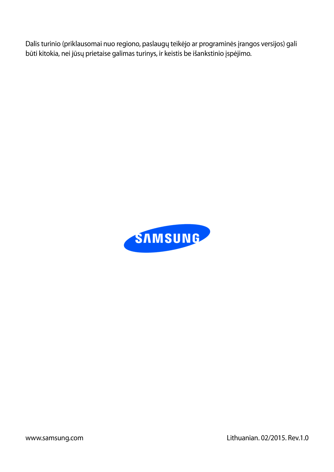 Samsung GT-I9195ZWISEB, GT-I9195DKISEB manual Lithuanian /2015. Rev.1.0 