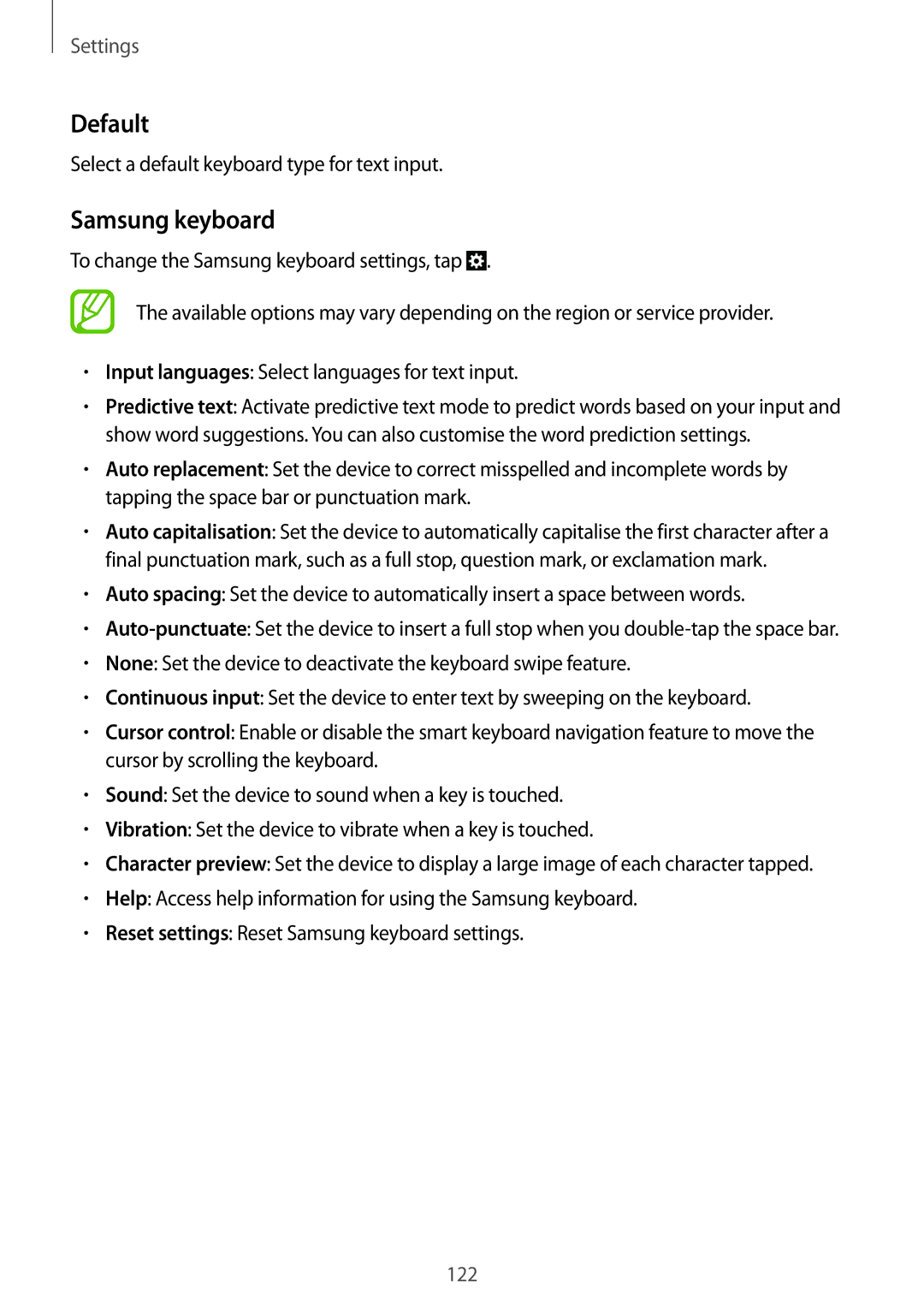 Samsung GT-I9200PPEKSA, GT-I9200ZKEKSA, GT-I9200ZWEKSA, GT-I9200ZKAXXV, GT-I9200ZWAXXV manual Default, Samsung keyboard 