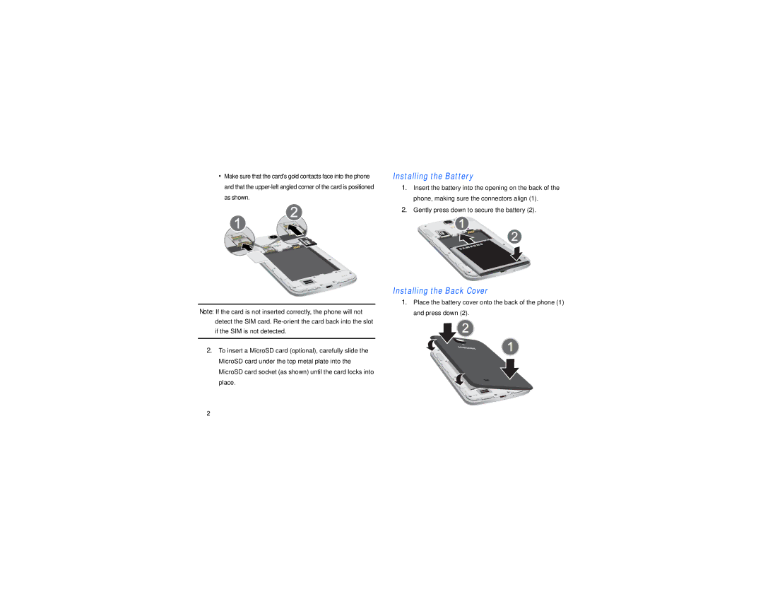 Samsung GT-I9205 user manual Installing the Battery, Installing the Back Cover 