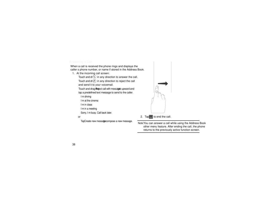 Samsung GT-I9205 user manual Answering a Call, Tap to end the call 