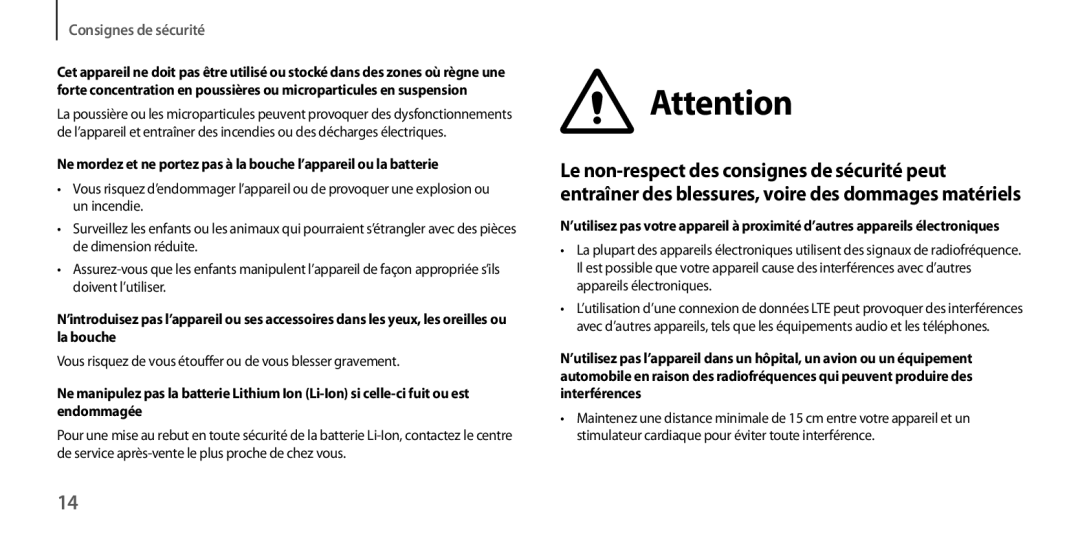 Samsung GT-I9205ZKASFR, GT-I9205PPAFTM, GT-I9205ZKAXEF manual Vous risquez de vous étouffer ou de vous blesser gravement 