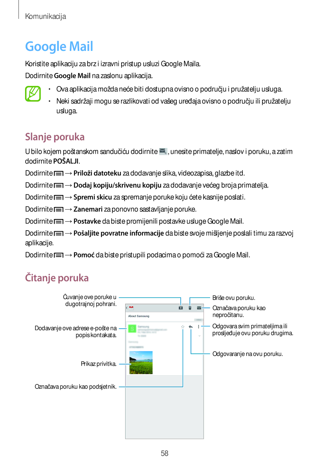 Samsung GT-I9205ZKAVIP, GT-I9205ZKACRO, GT-I9205ZKATRA, GT-I9205ZWATRA manual Google Mail 