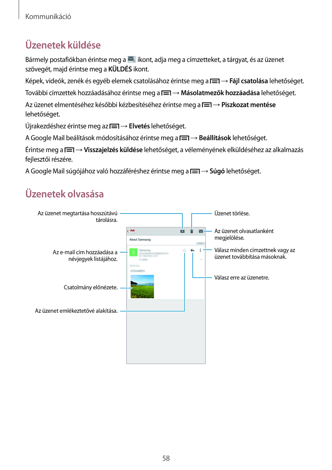 Samsung GT-I9205ZKAXEH, GT-I9205ZKADBT, GT-I9205ZWADBT manual Válasz erre az üzenetre Az üzenet emlékeztetővé alakítása 