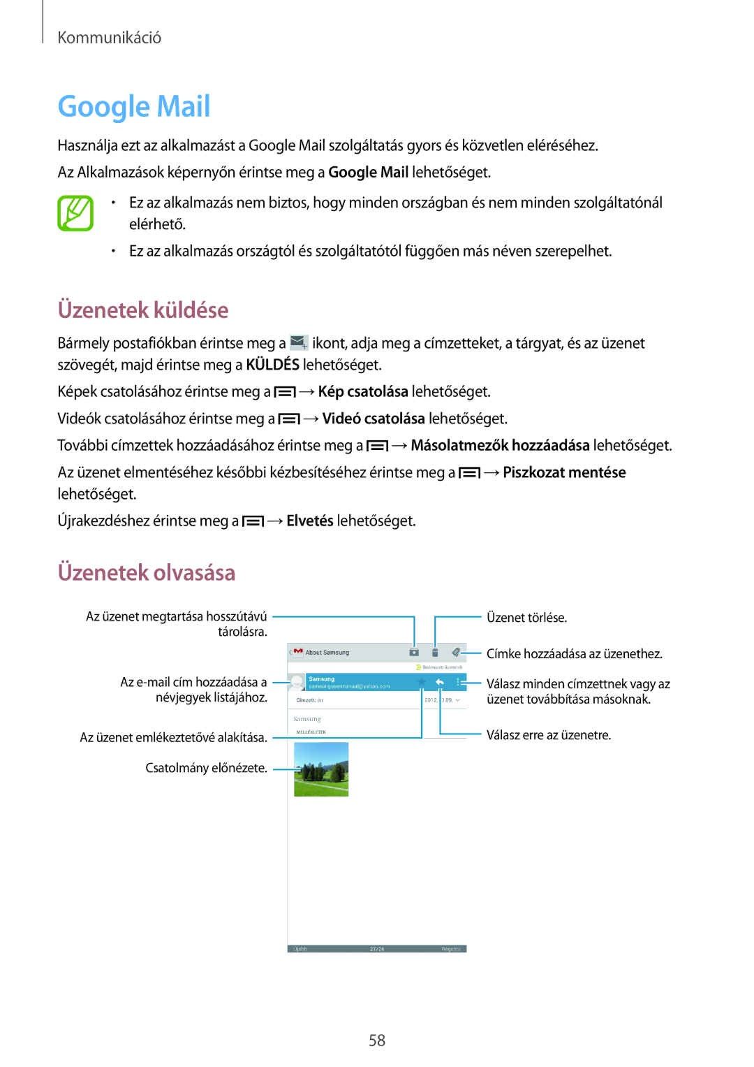 Samsung GT-I9205ZKAXEH, GT-I9205ZKADBT, GT-I9205ZWADBT, GT-I9205ZKAETL, GT-I9205ZWABGL, GT-I9205ZKAXEO manual Google Mail 