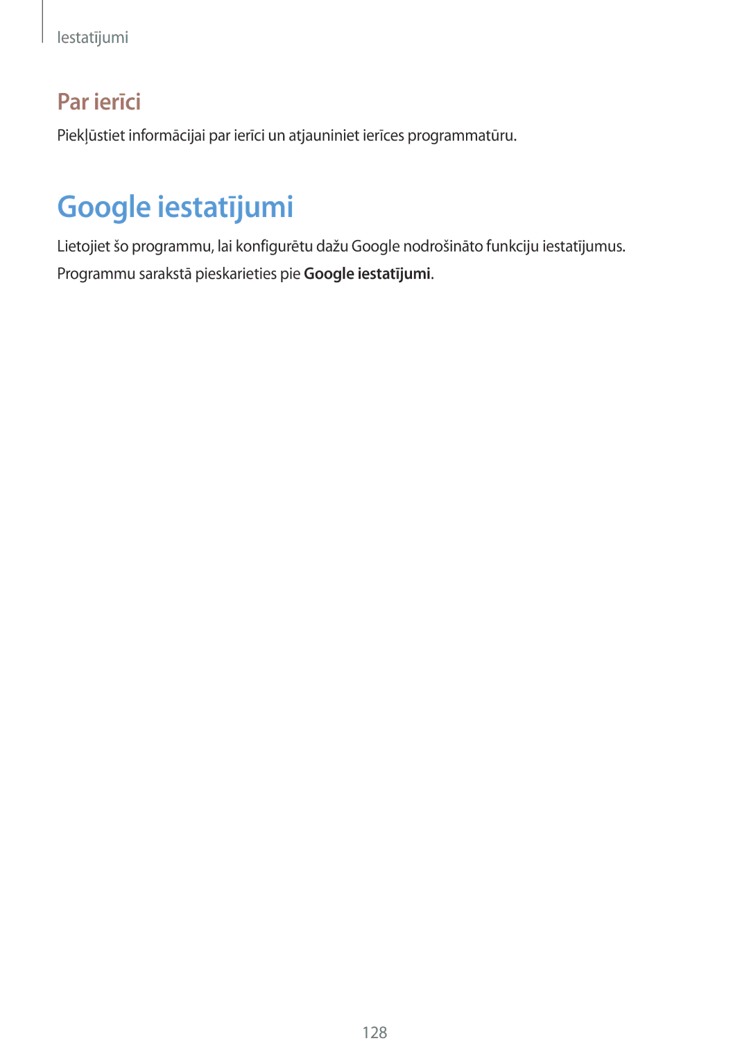 Samsung GT-I9205ZKASEB manual Google iestatījumi, Par ierīci 