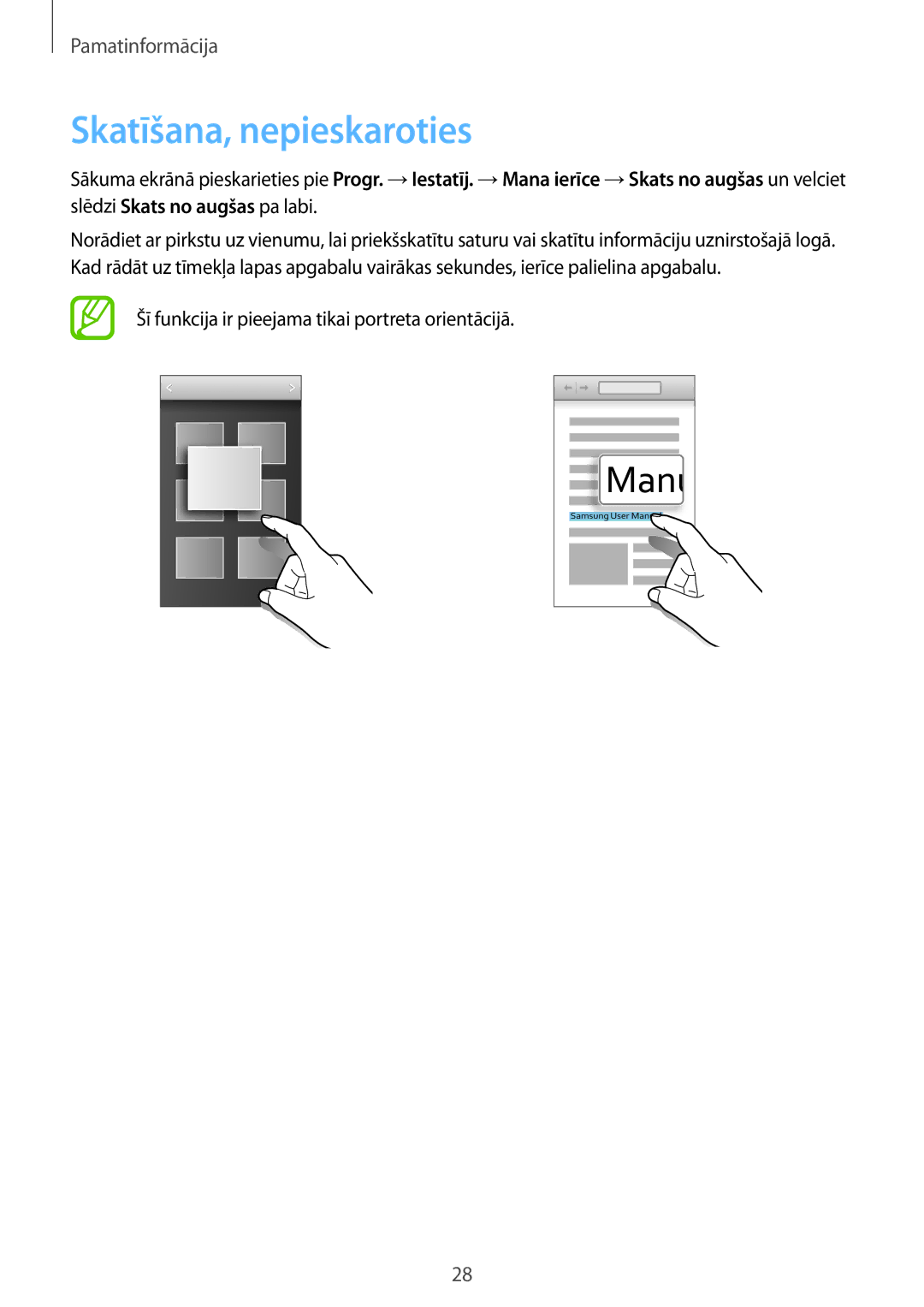 Samsung GT-I9205ZKASEB manual Skatīšana, nepieskaroties 